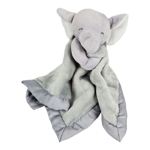 Carter's Other - Carter’s Elephant Grey Security Blanket Lovey Baby Plush Toy Satin Back 14x14